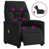 vidaXL Fotoliu electric de masaj rabatabil, negru, textil