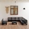 vidaXL Set mobilier de grădină, 10 piese, negru, lemn masiv pin 3075863