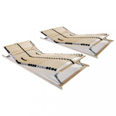 Gossi baze de pat cu sipci, 2 buc., 28 sipci, 7 zone, 80 x 200 cm