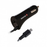 Incarcator auto cu 1 x USB + cablu micro USB-B Negru, Swissten, Oem