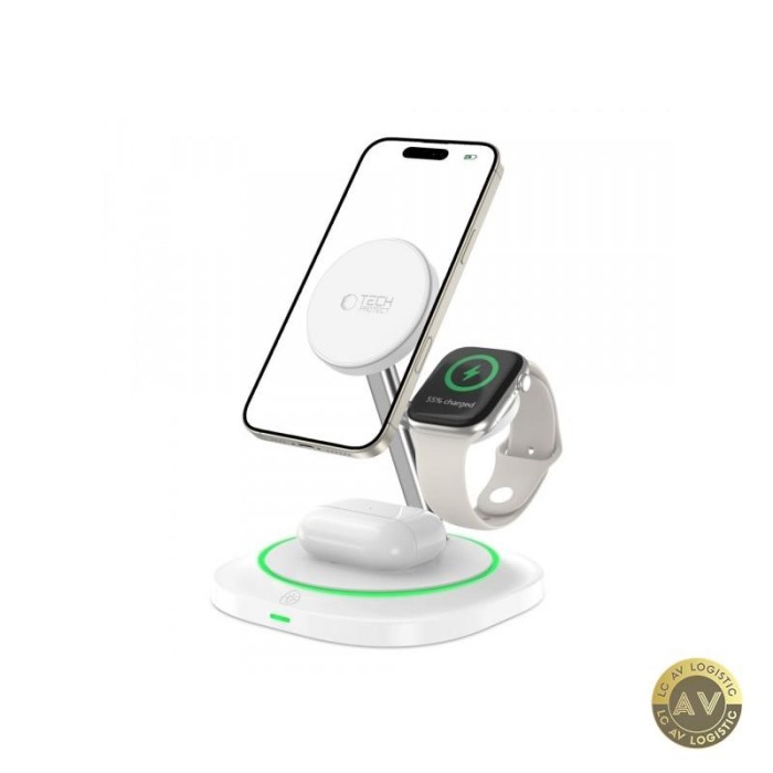 Incarcator Retea Wireless Tech-Protect QI15W-A46 3in1 15W 1.67A Alb