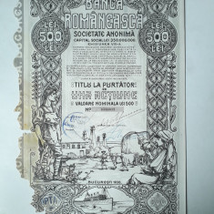 500 Lei 1938 Banca Romaneasca actiuni vechi / Romania 564613