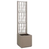 Vază pentru grădină cu trellis - Maro deschis - 36x36x140 cm - PP