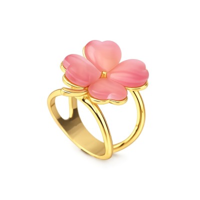 Inel esarfa trifoi roz foto