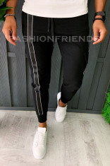 Pantaloni de trening pentru barbati - slim fit -negru-buzunar- A5997 foto