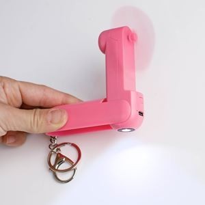 Breloc cu Ventilator Mini și Lanternă, Roz, CMCLASS foto