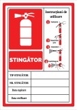 Semn cu instructiuni de utilizare stingator
