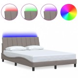 Cumpara ieftin Cadru de pat fara saltea, Hanko, gri taupe, 140x200 cm, textil