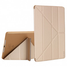 Husa KRASSUS pentru iPad 9.7 inch 2017 / 2018 A1893 / A1954 / A1822 / A1823 flip cover activa multi pliabila, auriu foto