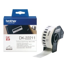 Banda Continua Hartie Original Brother Black on White DK22211 pentru P-TOUCH QL-1100|QL-800|QL-810|QL-1050|QL-1060|QL-500|QL-560
