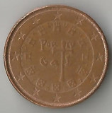 Portugalia, 1 eurocent, 2007, circ., Europa