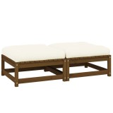 Cumpara ieftin Taburete de gradina cu perne 2 buc. maro miere lemn masiv pin