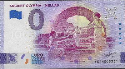 !!! 0 EURO SOUVENIR - GRECIA , VECHEA OLIMPIE - 2022.1 - UNC foto