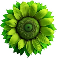 Sticker decorativ Floare, Verde, 61 cm, 8119ST-3 foto
