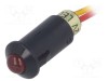 Lampă LED convexă roșie 12VDC Ø8,2mm IP40 ØLED 5mm SCI