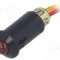 Lampă LED convexă roșie 12VDC &Oslash;8,2mm IP40 &Oslash;LED 5mm SCI