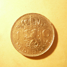 Moneda 1 gulden Olanda 1968 . metal alb , cal. f.Buna