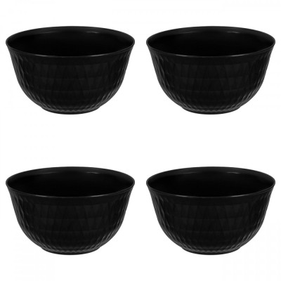 Set boluri, 4 piese, 4.5 l, Plastic, Negru foto