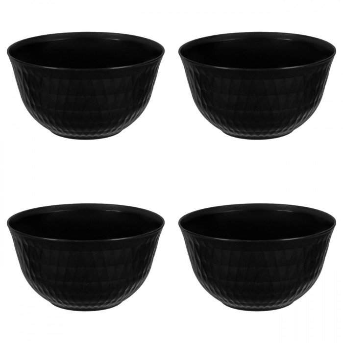 Set boluri, 4 piese, 4.5 l, Plastic, Negru
