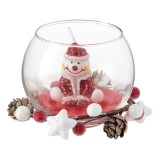 Lum&acirc;nare Crăciun, Model Om de Zăpadă, Diametru 8 cm, &Icirc;nălțime 10 cm, Multicolor, Oem