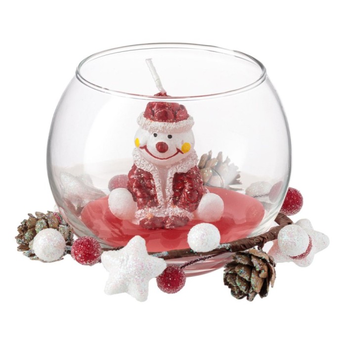 Lum&acirc;nare Crăciun, Model Om de Zăpadă, Diametru 8 cm, &Icirc;nălțime 10 cm, Multicolor