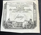 STR01 Franta Asignata Assignata 50 Sols 1793