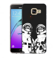 Husa Samsung Galaxy C7 C7000 Silicon Gel Tpu Model Astronaut Cats foto