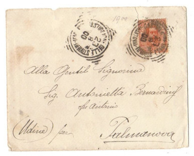 Italy 1900 Postal History Rare Cover Palmanova D.143 foto