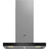 Hota decorativa Beko BHCB66641BBHS, Putere de absorbtie 710 mc/h, Senzor de temperatura, Lumina ajustabila, Electronic Touchcontrol, Avertizare curata