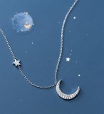 Cumpara ieftin Lantisor Argint Moon&amp;Star---LUNA&amp;STEA--- ARG07A, Argintboutique