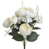 Buchet Bujori Albi Artificiali 48cm Inart - Decor Floral Plastic Multicolor