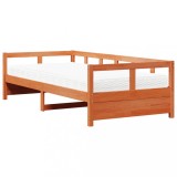 Cumpara ieftin Pat de zi cu saltea, maro ceruit, 80x200 cm, lemn masiv pin