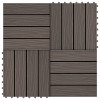 VidaXL Plăci podea &icirc;n relief, WPC, 11 buc, 30x30 cm, 1 mp, maro &icirc;nchis