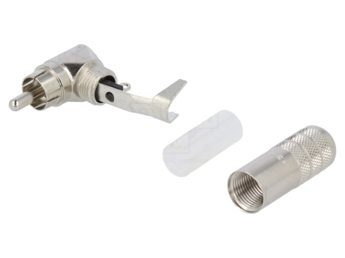 Conector RCA tată 90&deg; din argint - SWITCHCRAFT