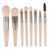 Mini set portabil 8 pensule de machiaj cu husa bej, flippy