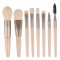 Mini set portabil 8 pensule de machiaj cu husa bej, flippy