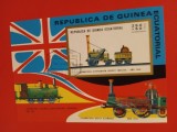 GUINEA ECUATORIALĂ, LOCOMOTIVE - COLIȚĂ ȘTAMPILATĂ IMPERF.
