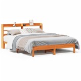 Cumpara ieftin Cadru pat fara saltea, maro ceruit, 135x190 cm, lemn masiv pin
