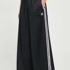 adidas Originals pantaloni femei, culoarea negru, lat, high waist, IU2520