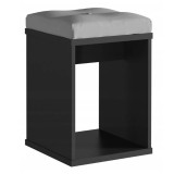 Taburet pentru masuta de toaleta cu sezut confortabil, 30x30x42 cm, negru Household NewTrend