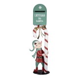 Cumpara ieftin Figurina Elf si Cutie Postala Craciun metal multicolor 31x16x96 cm