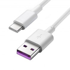 Cablu transfer de date si incarcare rapida USB - type C, 3.3A, lungime 100 cm - Alb