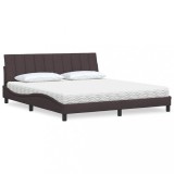 vidaXL Pat cu saltea maro &icirc;nchis 180x200cm material textil
