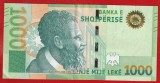 (1) BANCNOTA ALBANIA - 1000 LEKE 2019, PORTRET PJETER BOGDANI, STARE FOARTE BUNA
