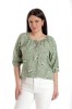 Bluza Dama, IE, Verde cu imprimeu floral si maneca 3 sferturi - M, Eranthe
