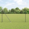 VidaXL &Icirc;mprejmuire din plasă cu st&acirc;lpi Gri 1.5 x 10 m Oțel 3351188
