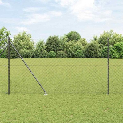 Set de St&amp;acirc;lpi de Gard Gri 1.6 x 10 m Oțel Galvanizat foto