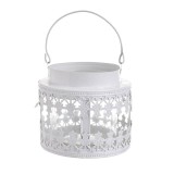 Cumpara ieftin Felinar metalic alb 15,5 x 13,5 cm, Inart