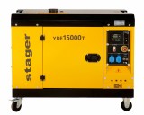 Generator insonorizat Stager YDE15000T 12kVA, 48A, 3000rpm, 230V, diesel, pornire electrica