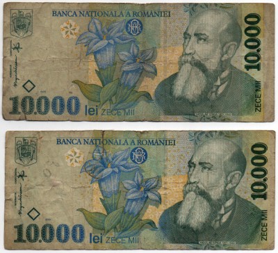 Bancnote 10.000 lei - Rom&amp;acirc;nia, 1999 foto